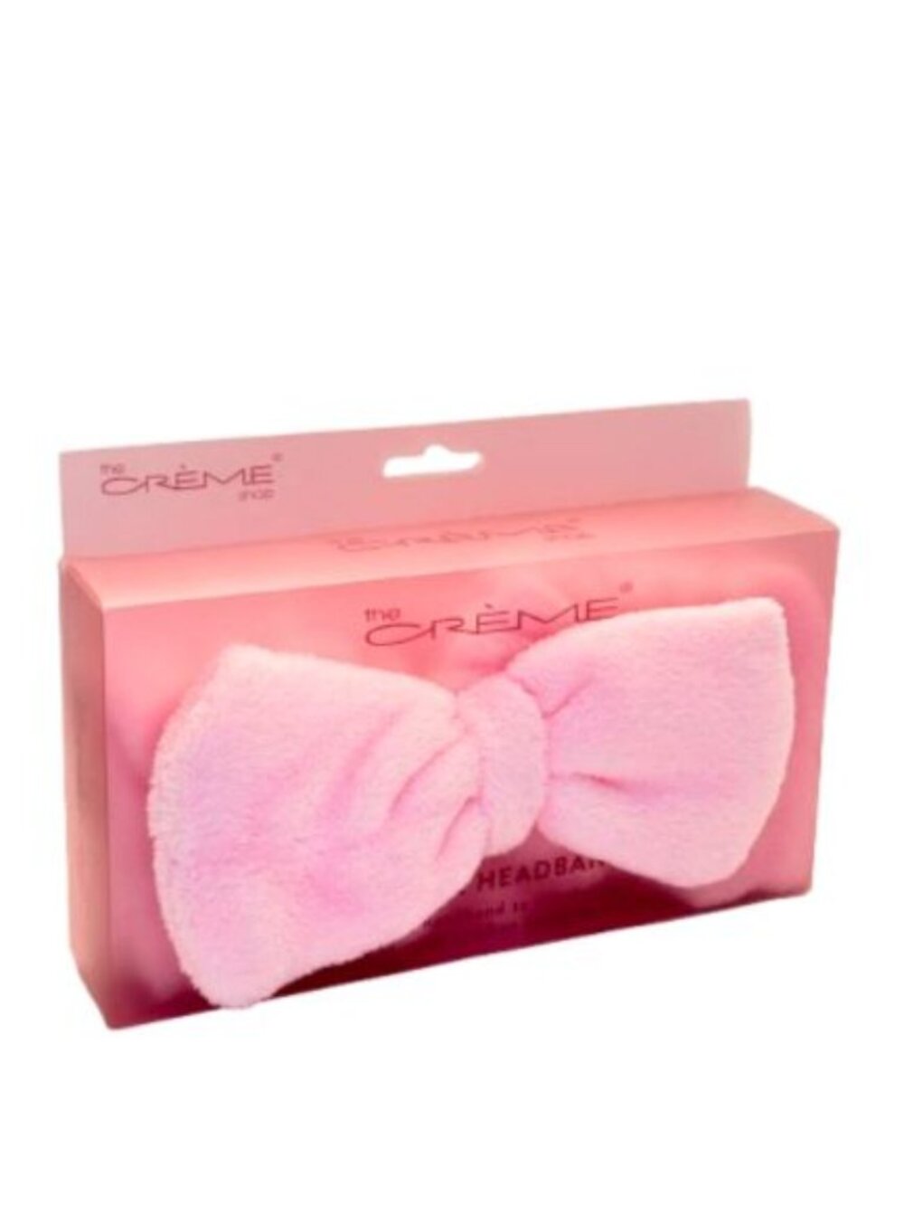 The Crème Shop Pink Bow Plush Spa Headband NEW